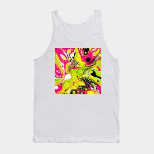 Lime Green and Magenta Flow Art Tank Top